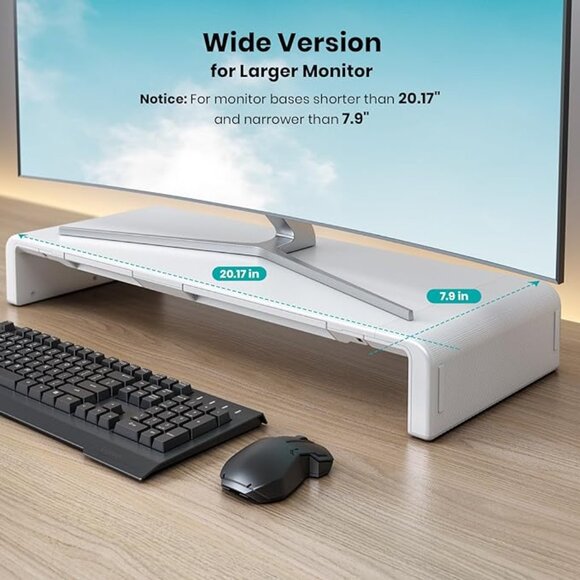 Klearlook White Foldable Monitor Stand With built - in drawer & phone Stand - Picture 8 of 8